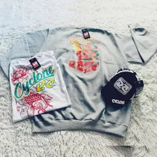 Kit Blusa Da Cyclone Moletom New + Camiseta E Boné Breck
