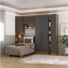 Guarda-roupa Modulado 6 Portas 4 Gavetas 4 Peças Hecol Wt