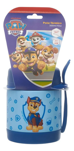 Pote Infantil Inox C/ Garfo Chase Patrulha Canina Pacific