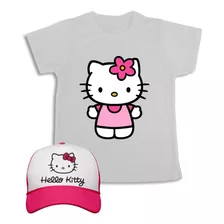 Hello Kitty Camiseta + Gorra Combo Para Niñas