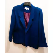 Saco Abrigo Vintage 90s Dama Azul Electrico