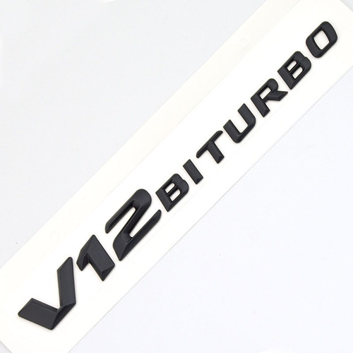 Emblema Mb V12 Biturbo Autoadherible Color Negro Mate Foto 2