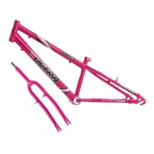 Quadro Em Aço Carbono Ultra Bike Aro 24 Com Garfo Rebaixado Cor Rosa