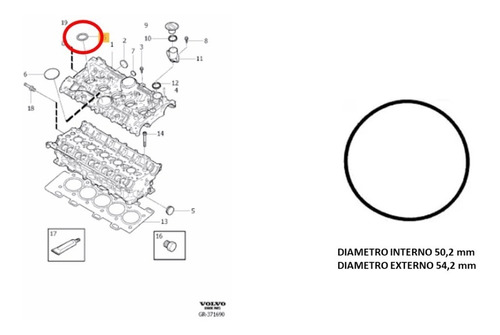 Sello Oring Bujias Volvo C30 S40 V40 S60 V70 Xc70 (unitario) Foto 2