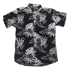 Camisa Floral Masculina Moda Praia Social Slim Branca