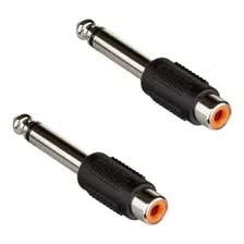 L3nz Adaptador Rca Hembra A Plug Mono 6.3mm (02 Unidades)