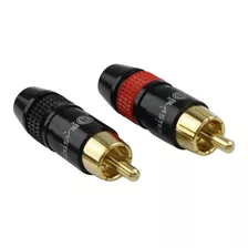 Set X 2 Plug Rca Metalicos Para Armar Cables De Audio