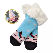 Meia Infantil P/ Menina Lã Inverno Quente Bota Pelúcia Frio