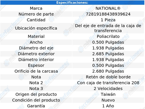 Retn Entrada Caja Transferencia F-250 80 Al 86 National Foto 3