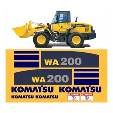 Kit Adesivo Pá Carregadeira Komatsu Wa200 + Etiquetas Mk Cor Pá Carregadeira Wa200