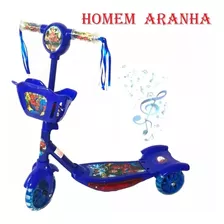 Patinete Infantil 3 Rodas Homem Aranha Cor Azul