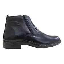 Bota Masculina Em Couro Pelica Com Solado Costurado