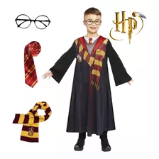 Disfraz Harry Potter Incluye Accesorios - Capa, Lentes, Bufanda Y Corbata