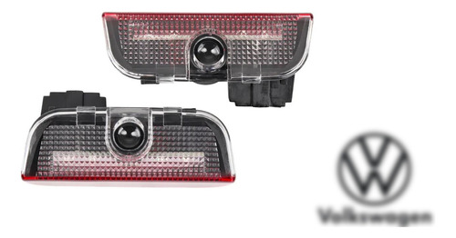 Kit Proyectores Luz Led Para 4 Puertas Logo Original New Vw  Foto 3