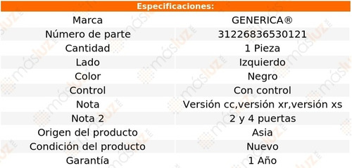 Espejo Izq C/control Peugeot 206 01/09 Generica Foto 2