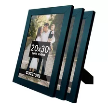 Kit 3 Porta Retrato 20x30 Decorativo Fotos Gravata Com Vidro Cor Preto