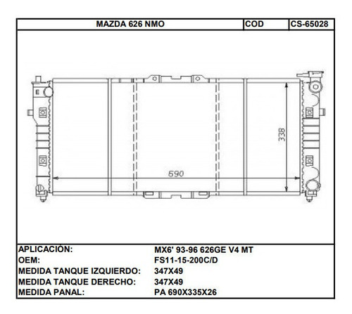 Tanque Plstico Izquierdo Mazda 626 Matsuri / Milenio (corto Foto 2