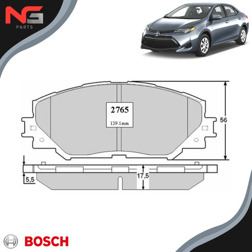 Pastillas Delanteras Toyota Corolla 2011-2018 1.6/1.8 Bosch Foto 2