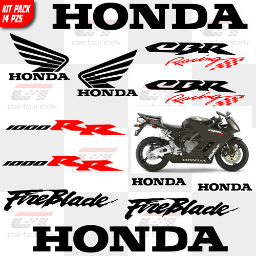 Kit Stickers Calcomana Honda Cbr 1000rr Fireblade Alas Moto Foto 4