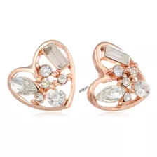 Pendientes Betsey Johnson Con Forma De Corazón De Cristal, T