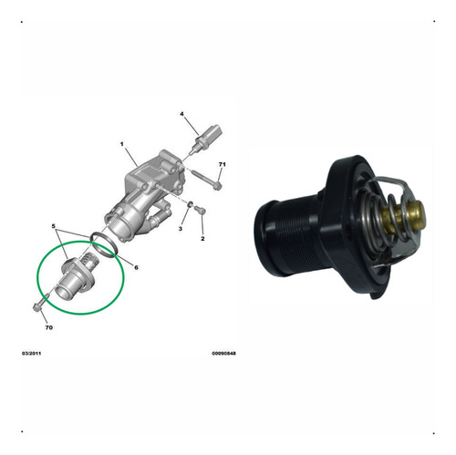 Termostato Peugeot 206 1400 Foto 3