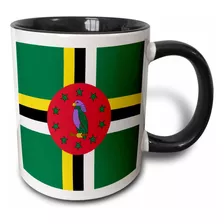 3drose Flag Of Dominica - Taza De 11 Onzas, Color Negro