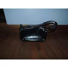 Cartera Skin Negra De Cuero Usada 