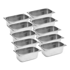 Kit 10 Cuba Gastronômica 1/9 X 65 Aço Inox - Tecnocuba