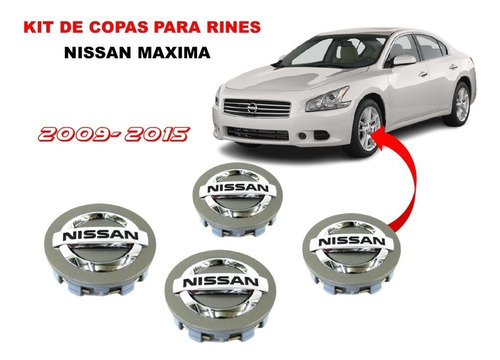 Kit De 4 Copas De Centro De Rin Nissan Maxima 2009-2015 Foto 2