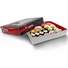 Embalagem Para Sushi E Comida Oriental Preta Gg - 100 Unid.