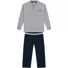 Conjunto Infantil Masculino Camisa + Calça Milon Inverno