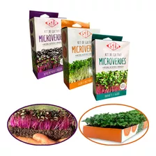 Kit Microgreens Microverdes 6 Variedades Substrato E Bandeja