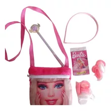 Kit Bolsinha Barbie Com Laços, Tiara, Caneta E Card