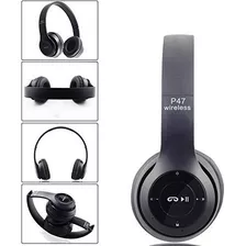 Auriculares Bluetooth P47 Inalámbricos Carolinas Home Color Negro