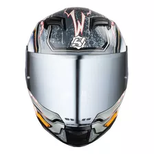 Hax. Casco Para Motociclista Dot + Ece 06. Force Thunder Color Naranja Diseño Thunder - Glow In The Dark Tamaño Del Casco L-grande