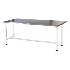 Mesa Aço Inox 1800x600 Com Prateleira Em Pintura Epox 