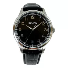 Reloj Hombre Bulova Clasico Cuarzo Esfera Negra 96b233 Color De La Correa Negro Color Del Bisel Plateado Color Del Fondo Negro