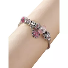 Pulsera Diseño Elegante De Flores Y Diamantes De Metal Pnl