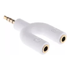 Adaptador Conector Jack 3.5mm Microfono Audifono Blanco