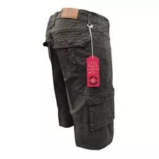 Bermudas Tipo Cargo Para Hombre En Gabardina