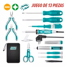 Kit De Herramientas Para Reparación Electronica 13pzas Total Color Turquesa