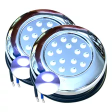 02pçs Luminária Led Piscina Lago 12v Ip68 15w Frio 6500k 1/2