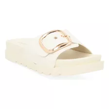 Sandalia Plataforma Mujer Hueso 3cm 710-98