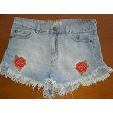 Short Como Quieres Flores Bordadas Niñas Talle 38