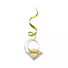 Jorge Calvo Metalart Escultura Amarilla Med 47 X 23 X 15 Cm