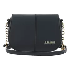 Crossbody De Dama Madison Chenson - Mady Md24013 Acabado De Los Herrajes Oro Color Negro Diseño De La Tela Liso