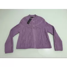 Casaco De Lã Curto Feminino Violeta Tam P Elegante Inverno 