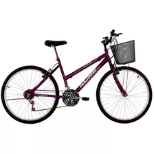 Bicicleta De Passeio Dalannio Bike Life Aro 26 18v Freios V-brake Cor Violeta Com Descanso Lateral