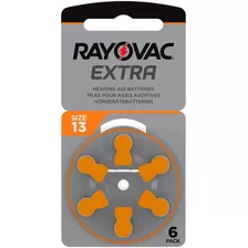 18 X Pilas Audifono Rayovac 13 Pr48 Extra Advance Naranja Audiologia