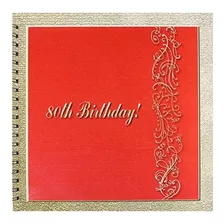 Cuadernos - 3drose Db_32987_2 80th Birthday Red And Gold Des